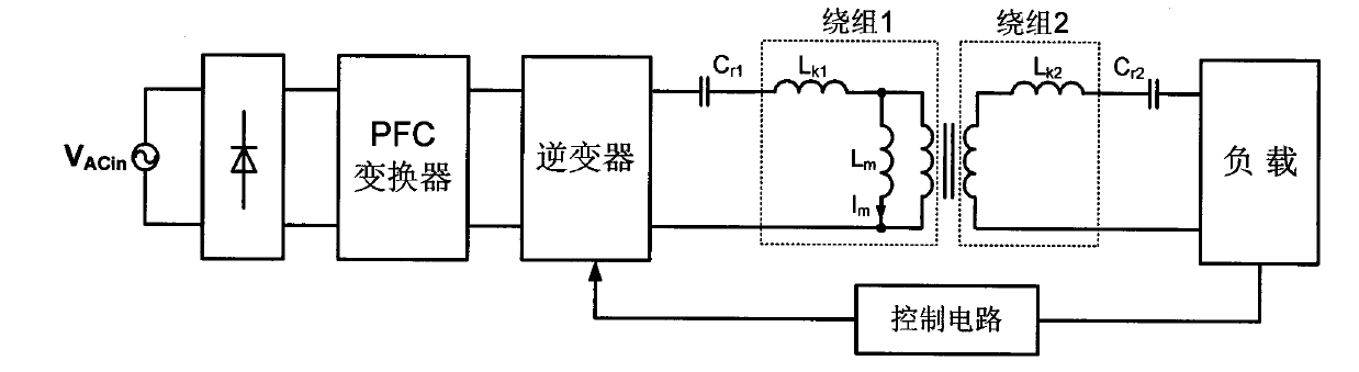 Inductive coupling type electric energy transmission device