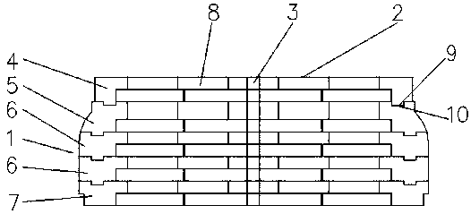 Square furnace core for 2,500 DEG C tungsten-molybdenum sintering furnace made of refractory material