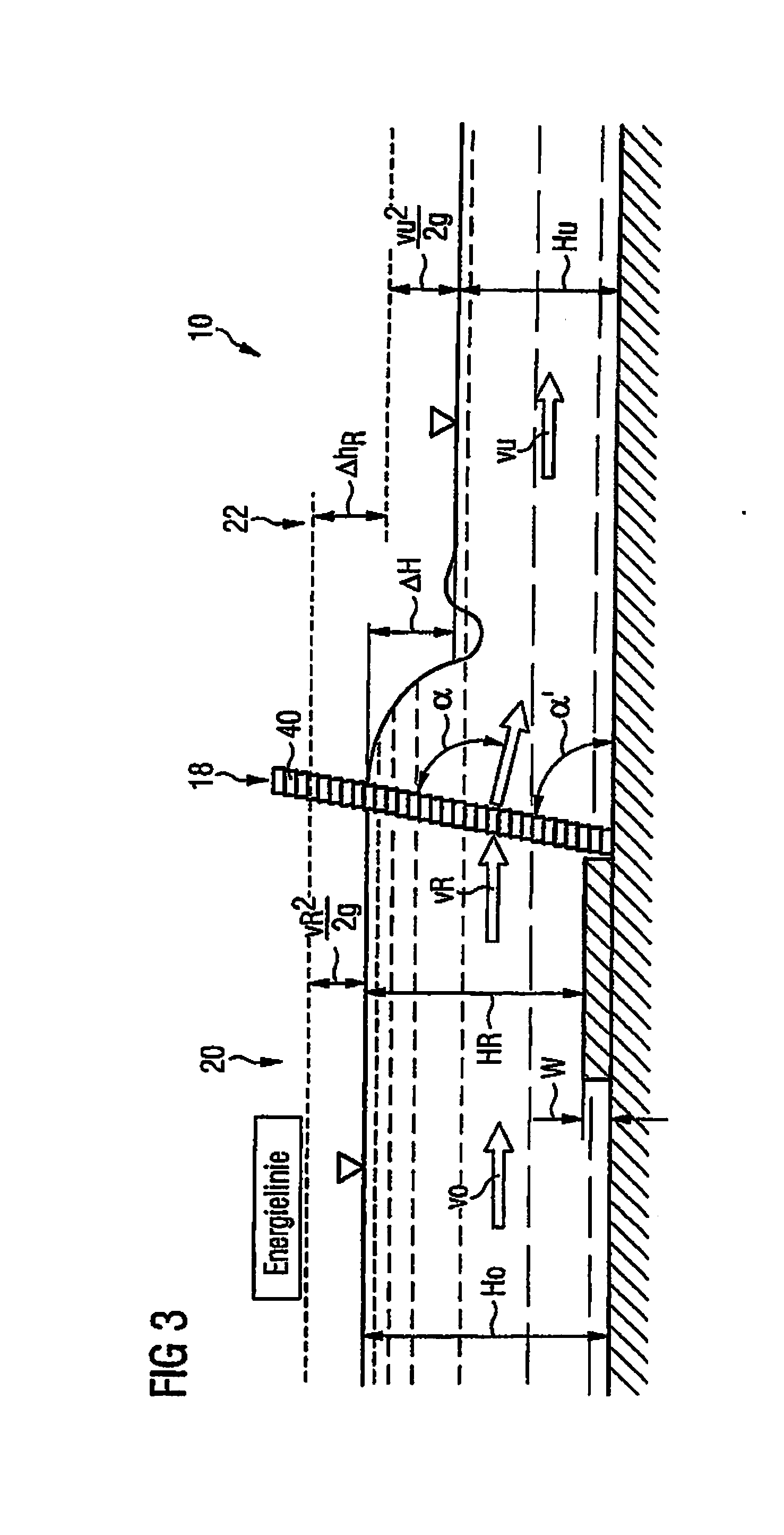 Method and device for changing a water level and use thereof in the separation of solids from liquids