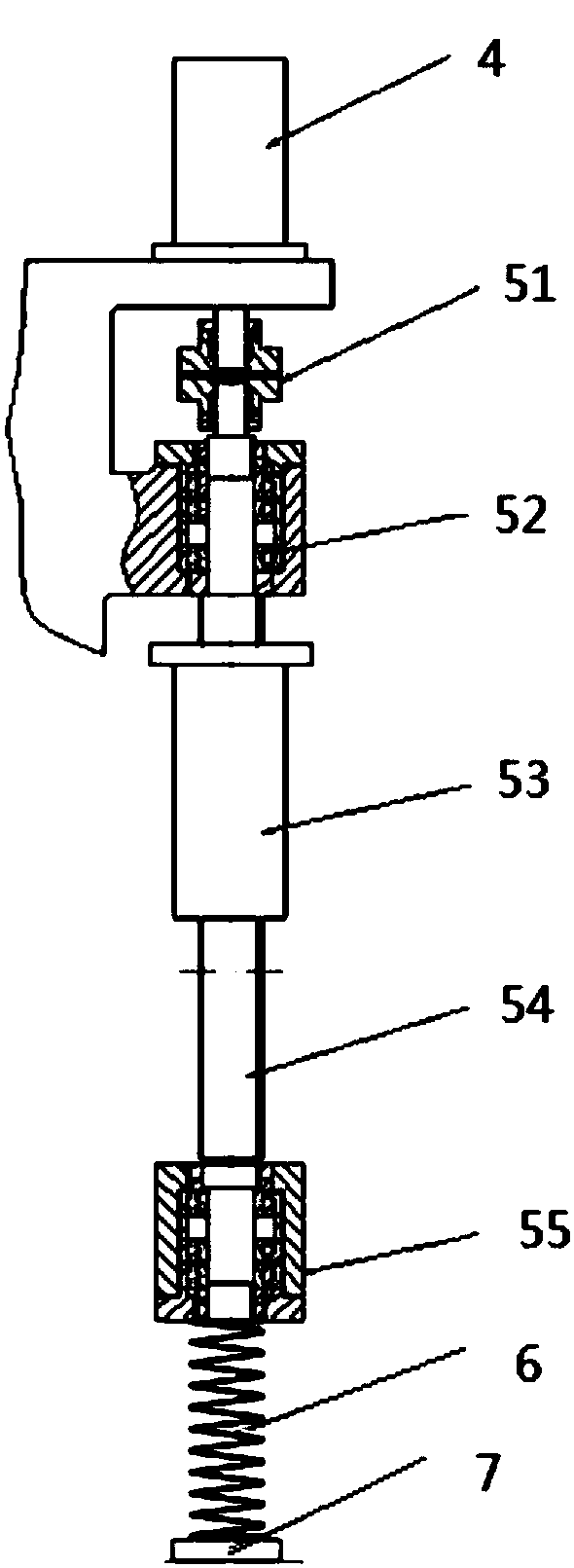 Alternating load loading device for bearing testing machine, based on screw rod transmission mechanism
