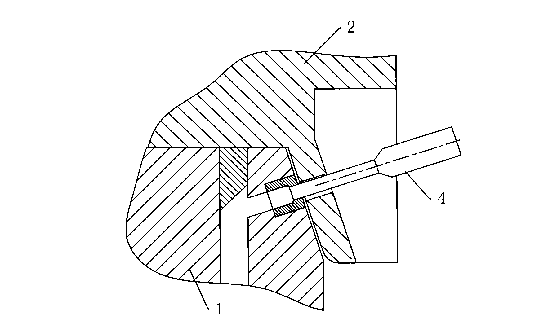Method for machining side punch through hole of mold punching device