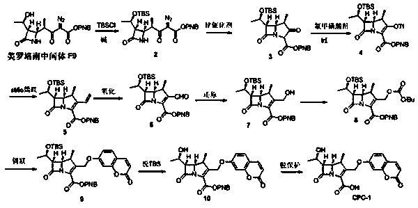 Fluorescent probe, synthesis method and application of carbapenem-resistant bacteria
