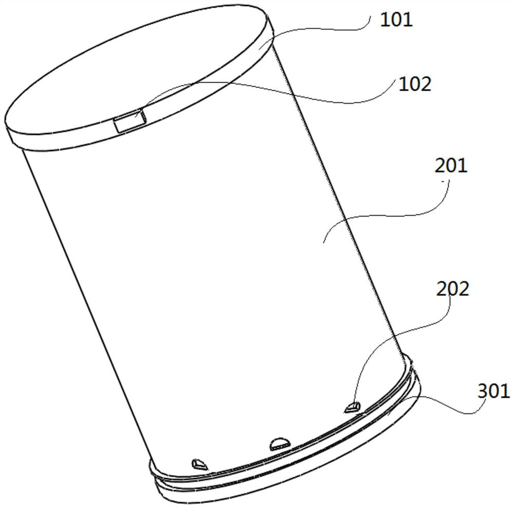 A sorting trash can with a bracket