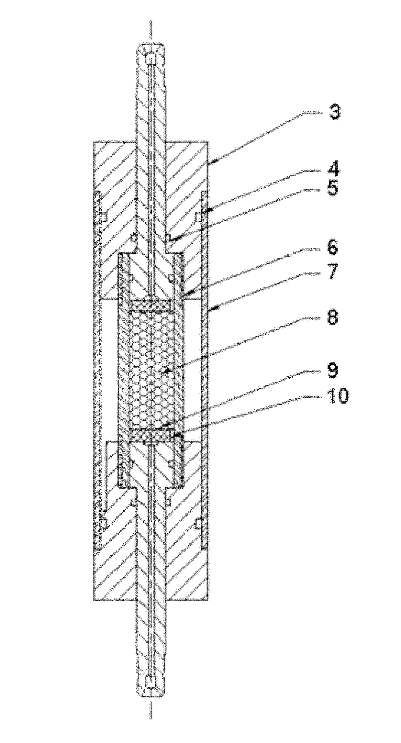 Sand-filling type clamp fastener for nuclear magnetic resonance imaging