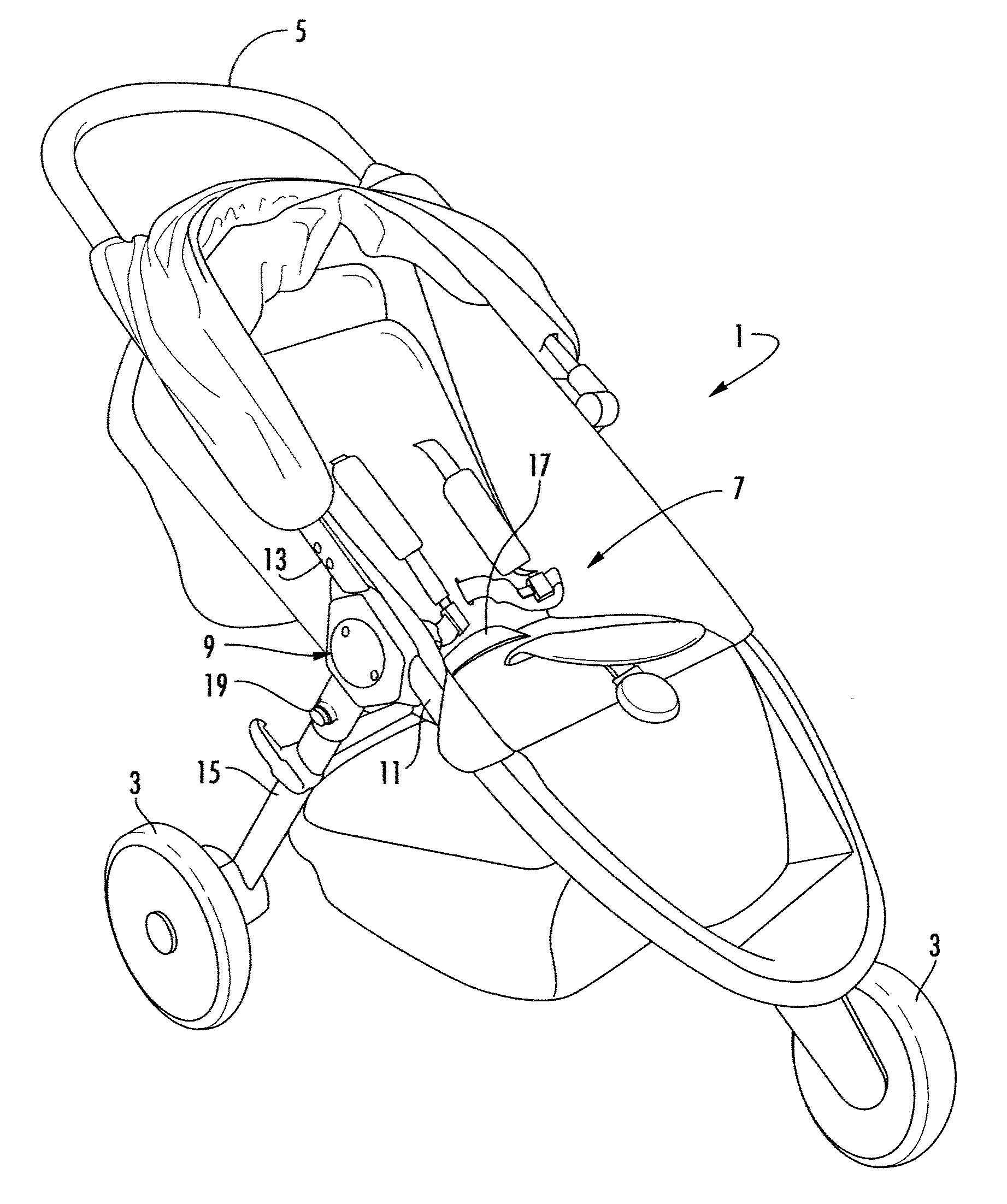 Hinge assembly for folding stroller