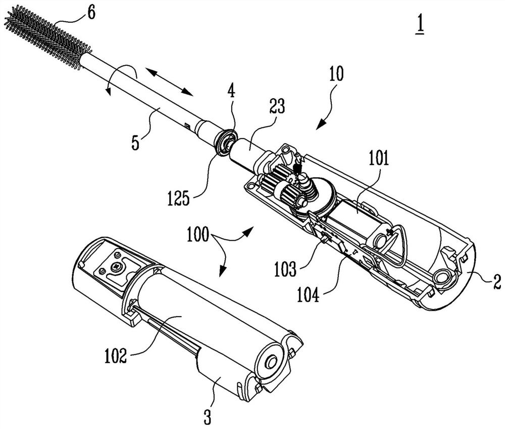 Rotational linear reciprocating device and applicator including same