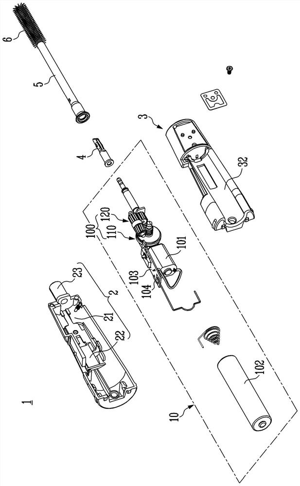 Rotational linear reciprocating device and applicator including same