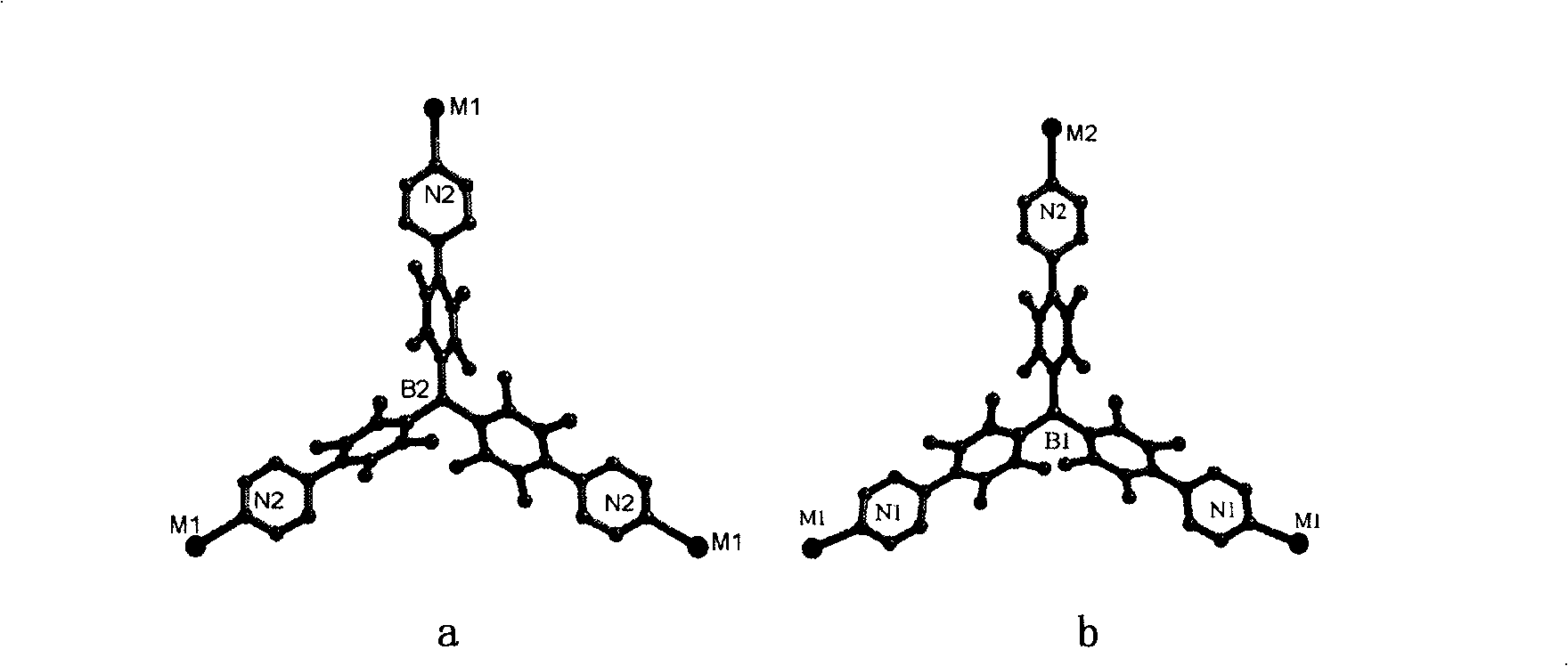 Method for preparing non-linear optical metal-organic boron polymer crystal material