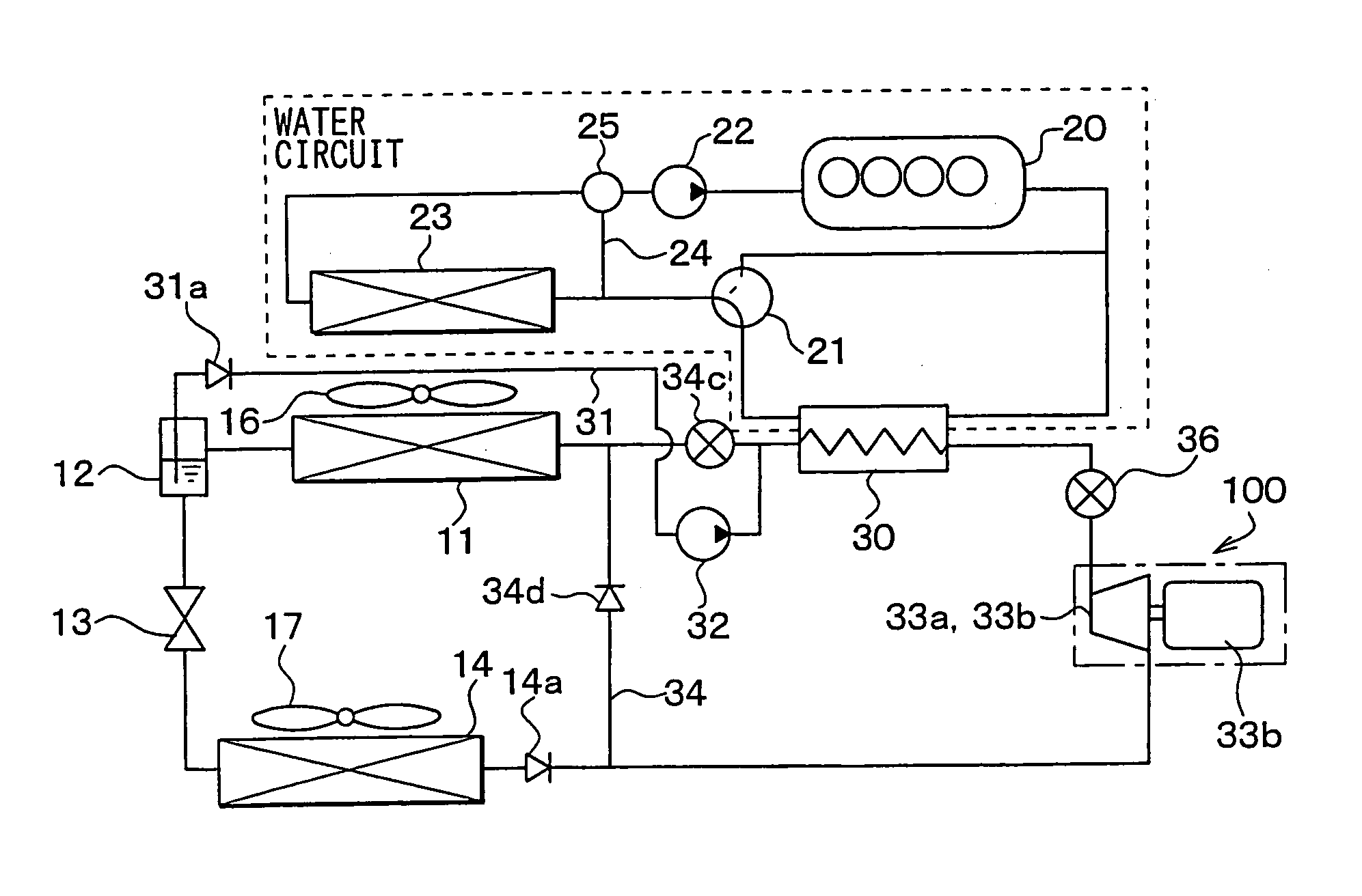 Vapor-compression refrigerant cycle system with refrigeration cycle and Rankine cycle