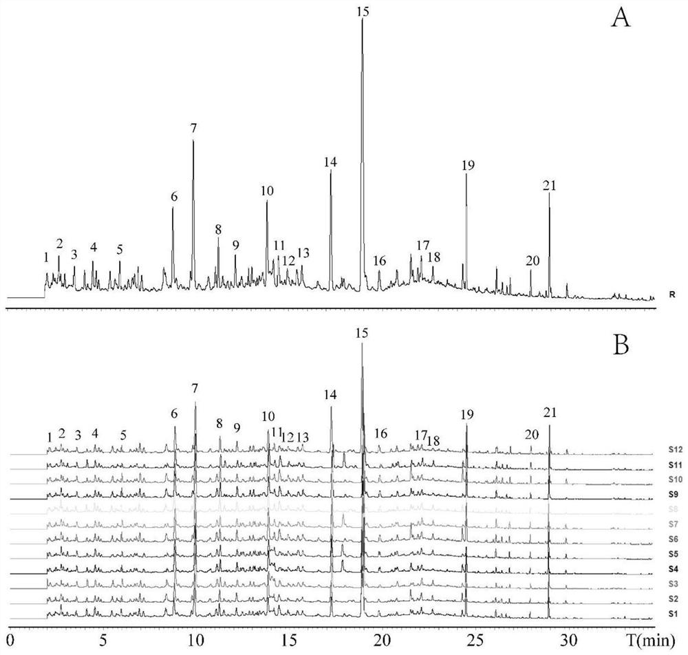 Method for establishing fingerprint spectrum of lung-ventilating and toxin-vanquishing prescription