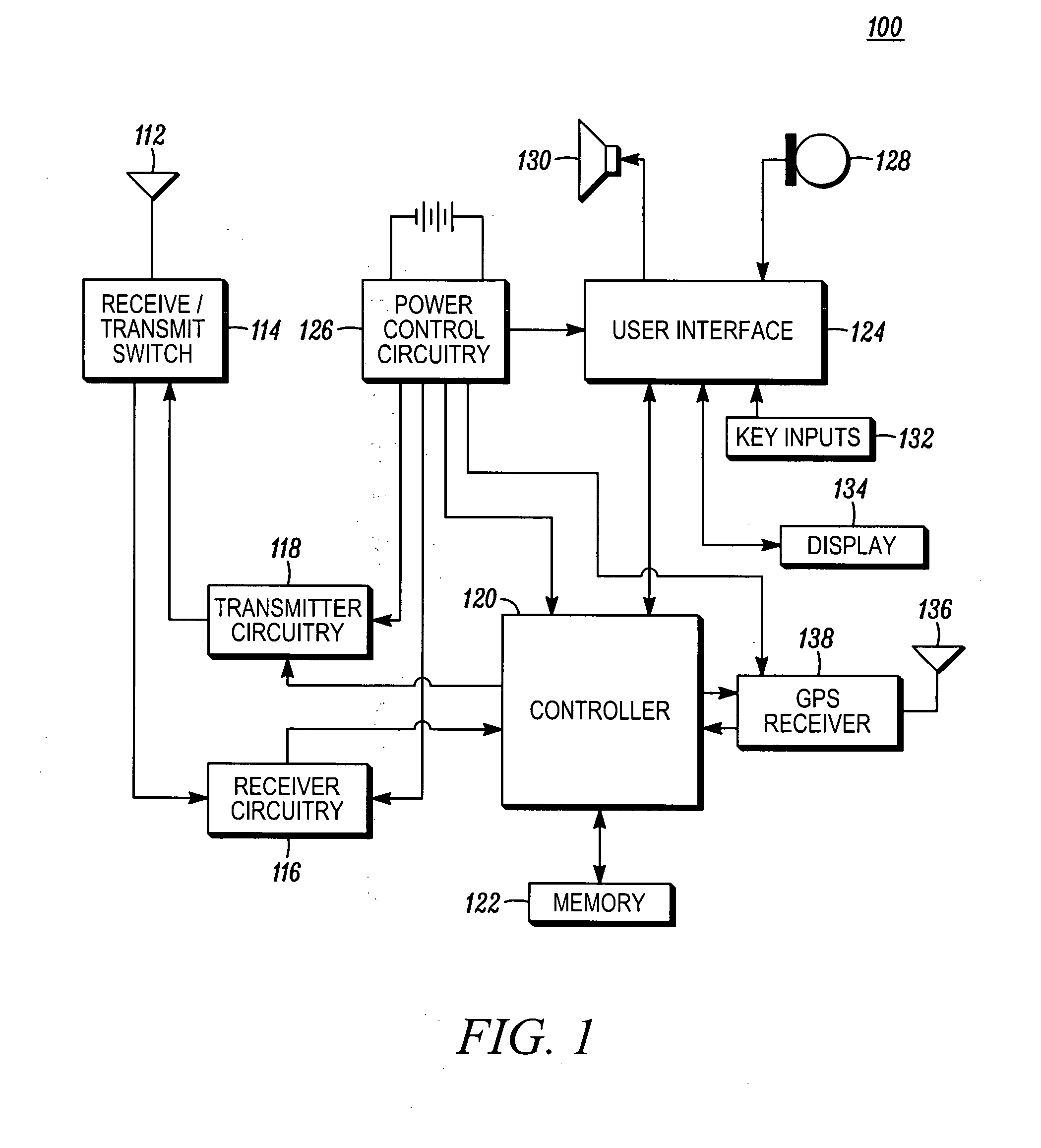 Portable communication device with global positioning system antenna