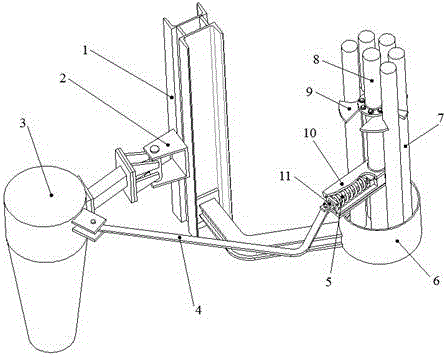 Drill carriage rough filter metamorphic linkage residue removing device