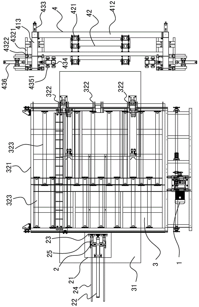 A wall panel automatic demoulding, palletizing and separating equipment