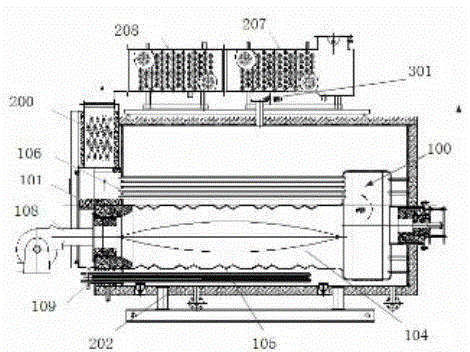 Superheated steam combined boiler and superheated steam making method