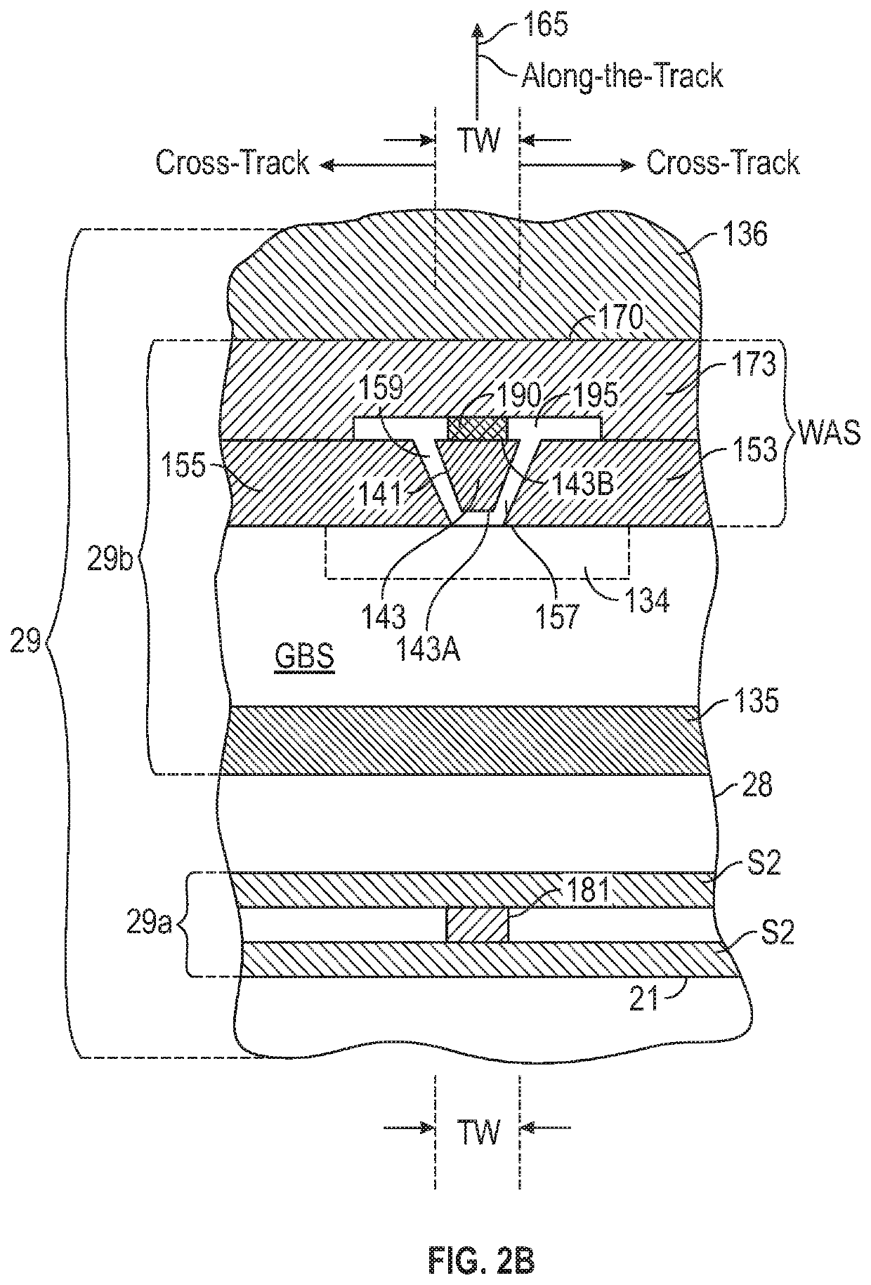 Current-assisted magnetic recording write head with wide conductive element in the write gap