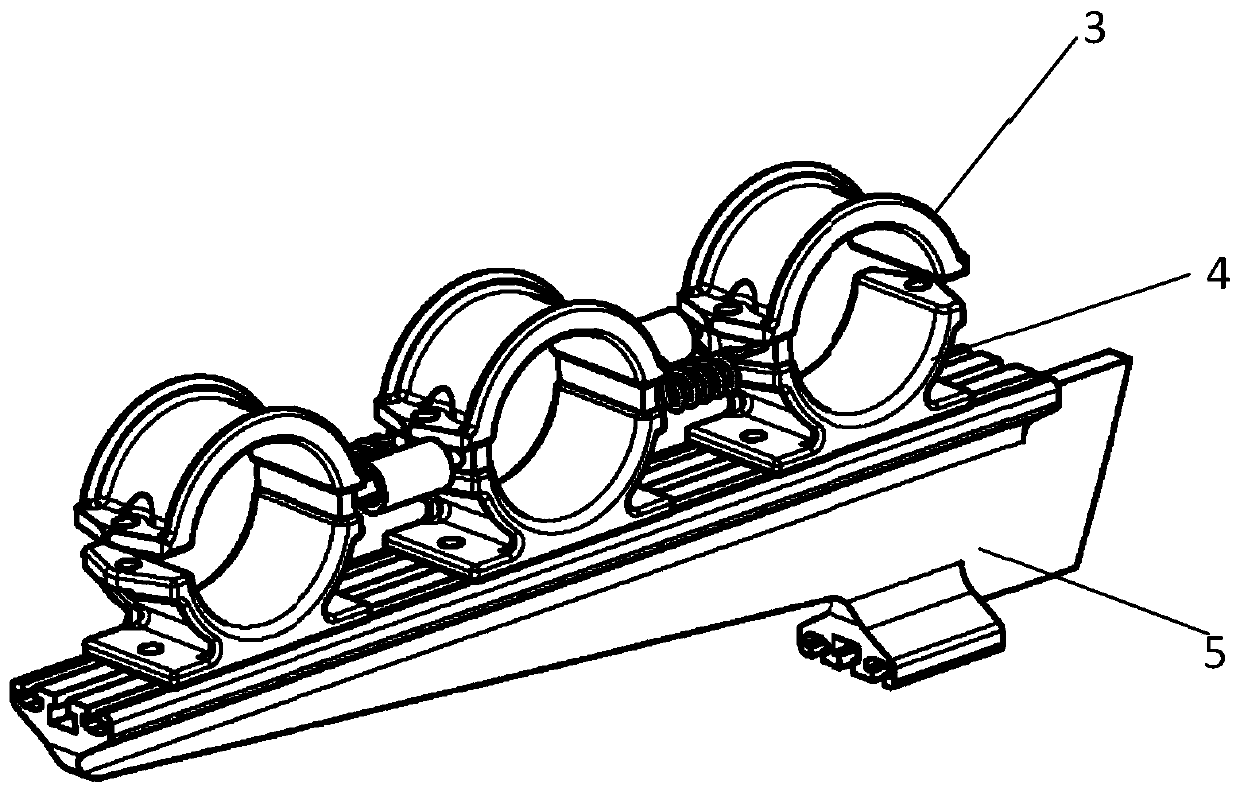 Line-shaped cable clamp