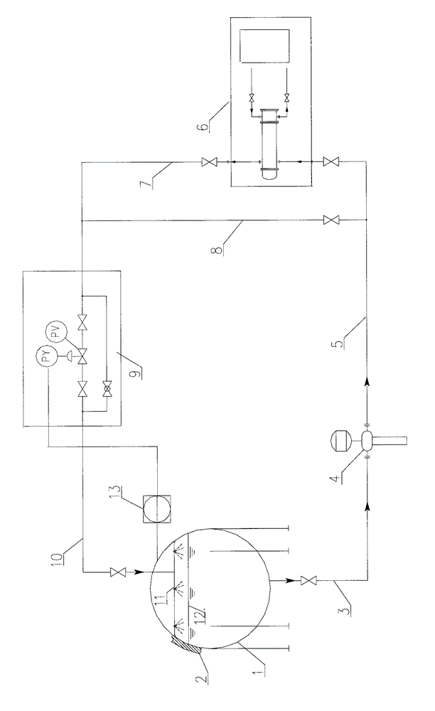 Ethylene spherical tank cooling depressurizing method