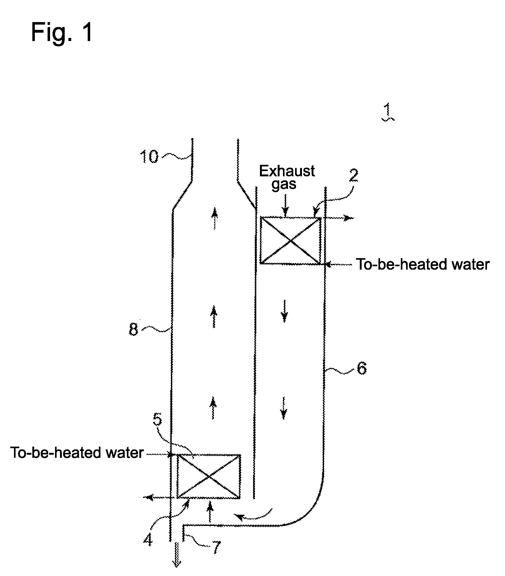 Device for recovering residual heat from exhaust gas