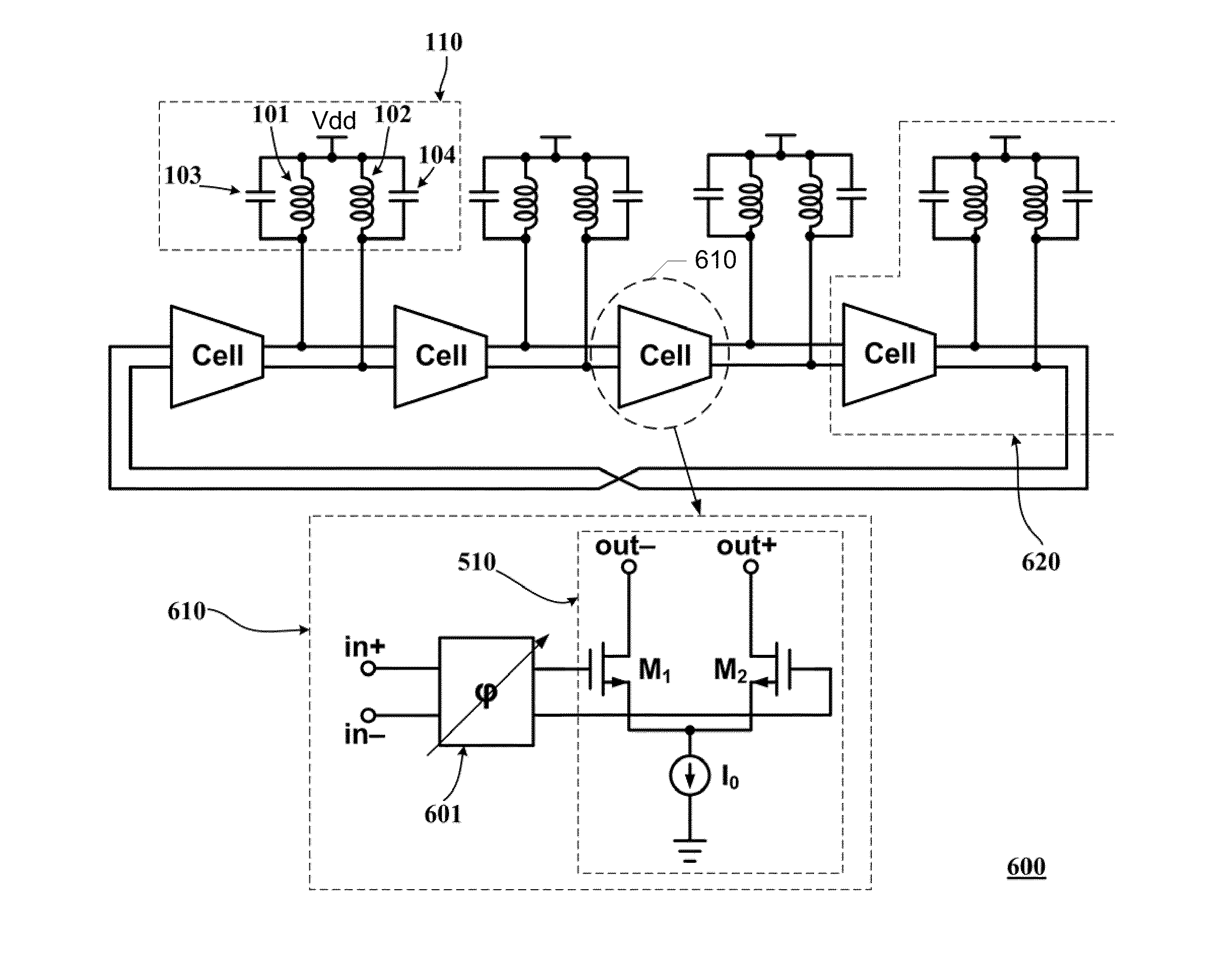 Method and apparatus for tuning frequency of LC-oscillators based on phase-tuning technique