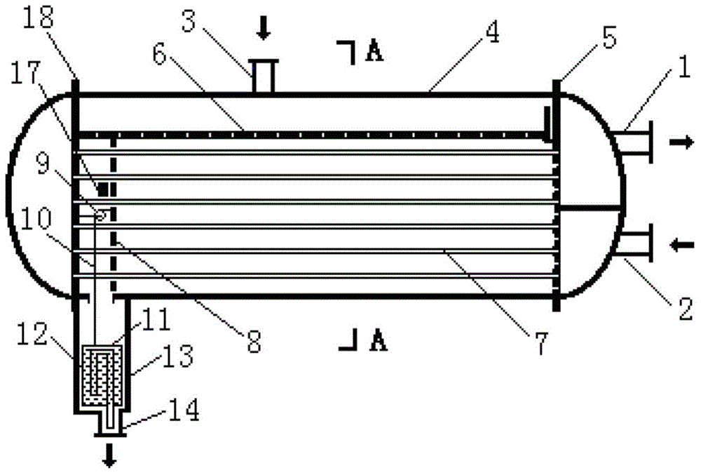 Tube-shell horizontal liquid film turnover falling-film absorption device using omega-shaped springs