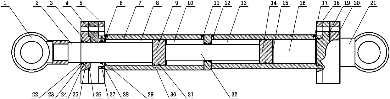 Multiple-cavity hydraulic cylinder for wave energy broadband acquisition