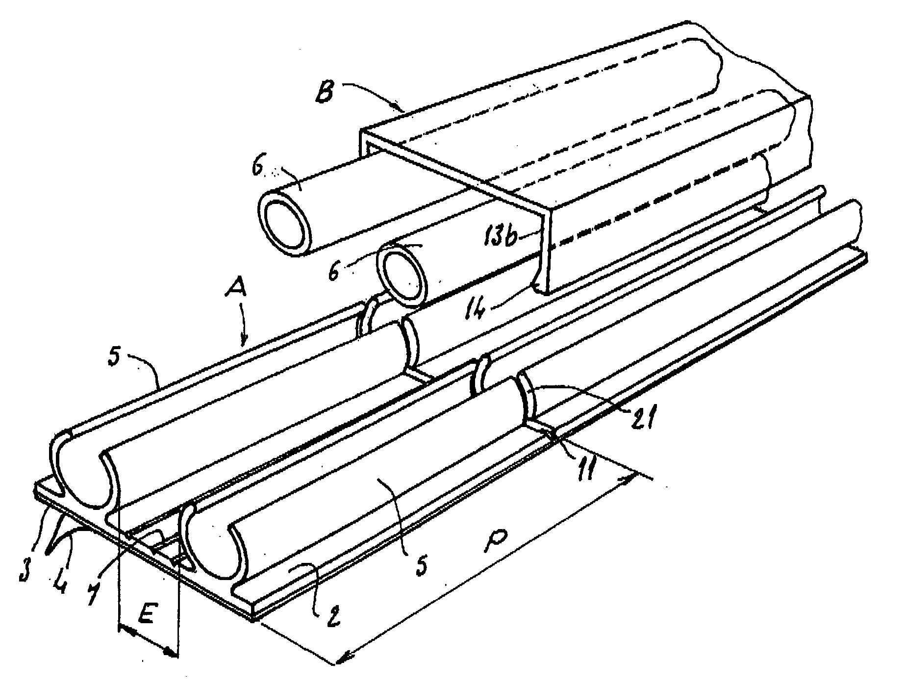 Device for laying and fixing pipes for various circuits, domestic or industrial