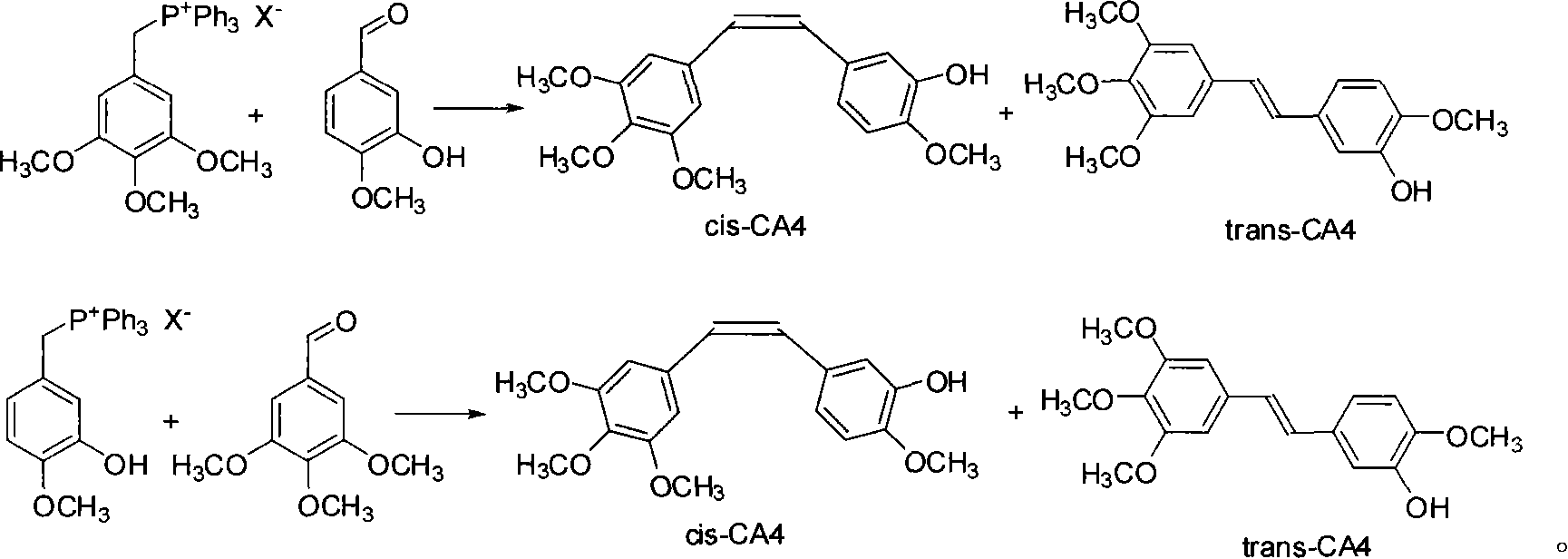 Method for synthesizing anticancer compound CA4