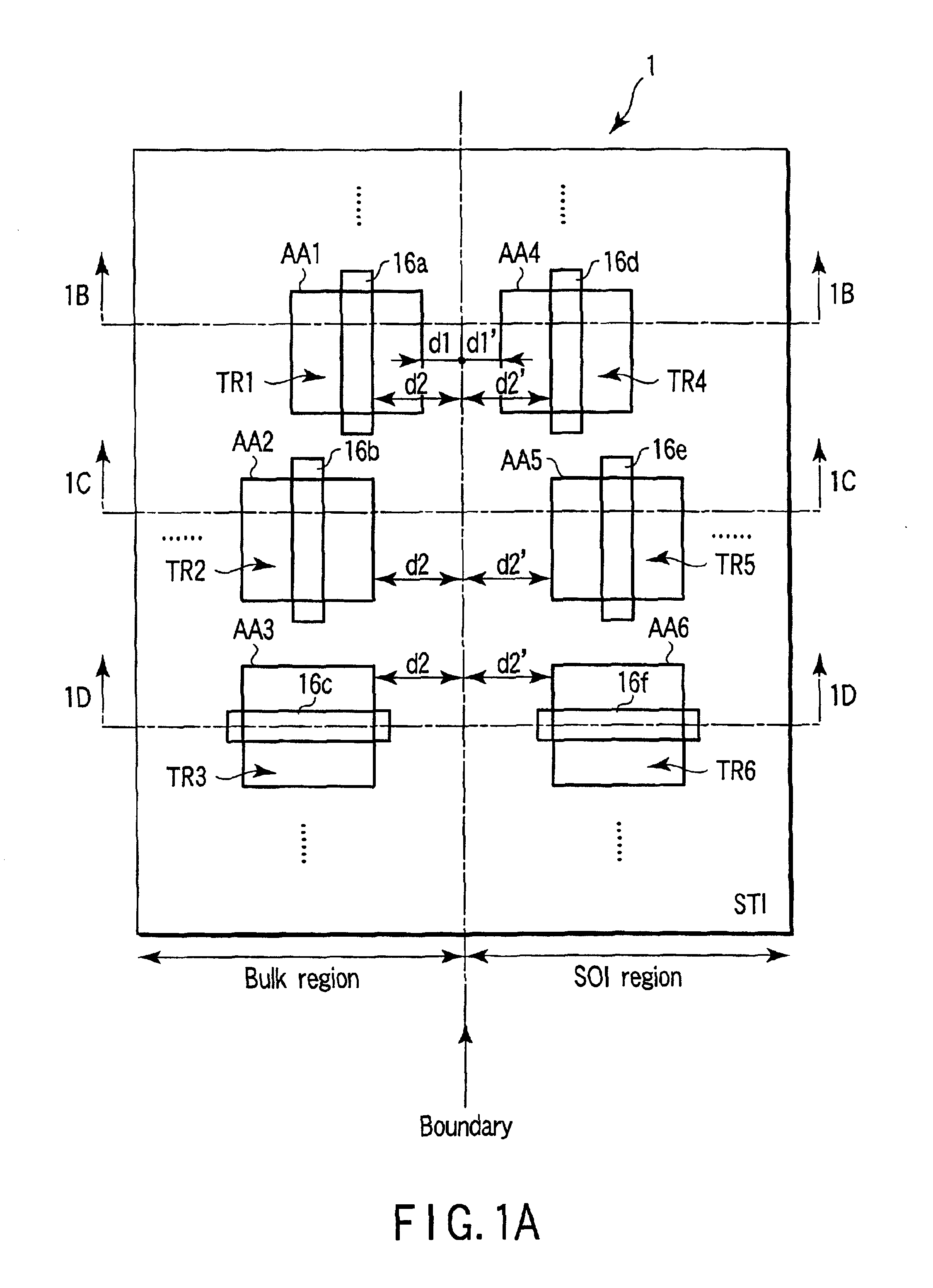 Semiconductor device having one of patterned SOI and SON structure