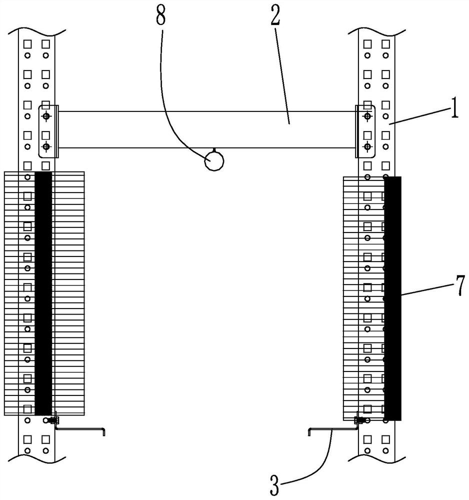 Wire harness goods shelf anti-winding mechanism