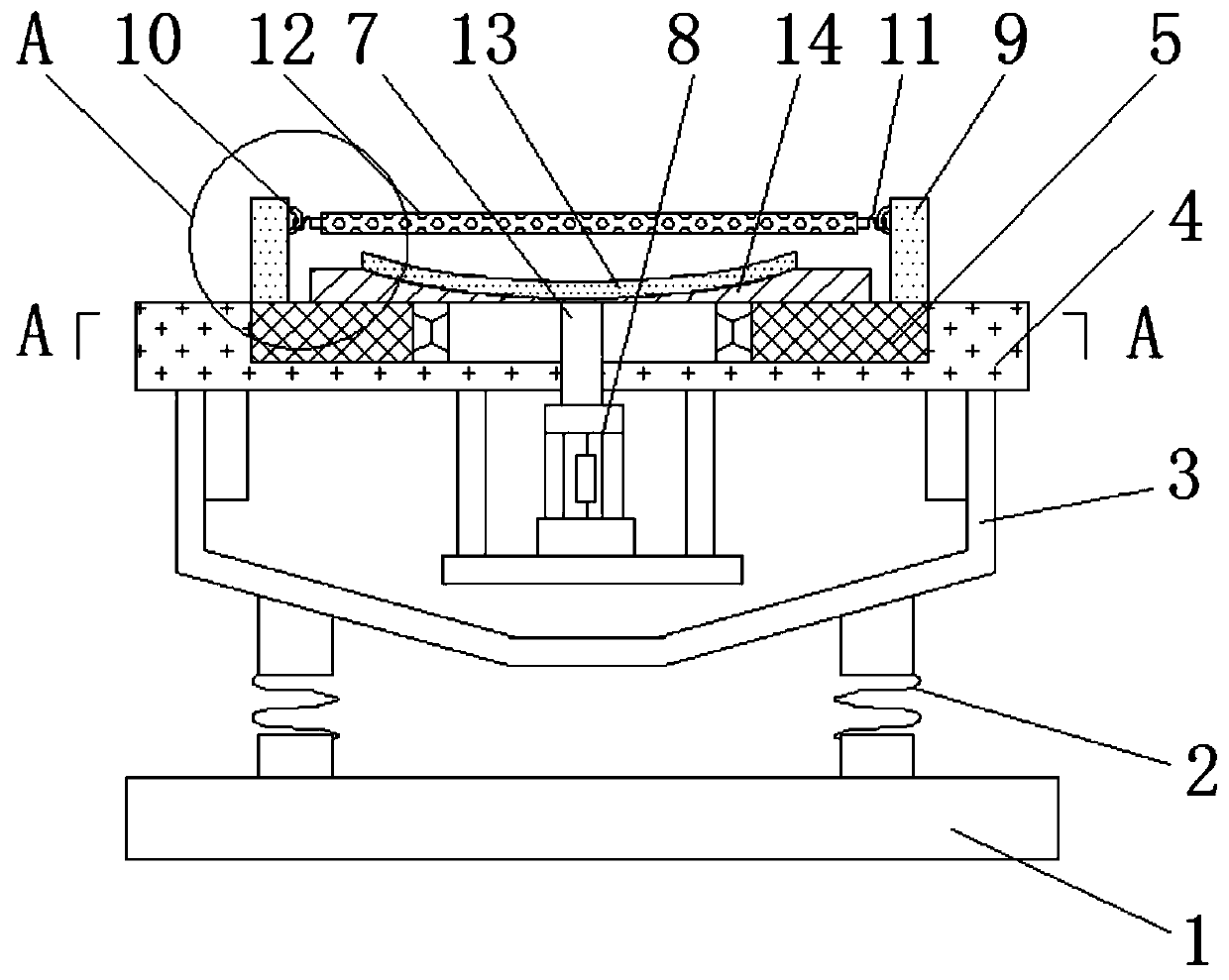 Sieving device for feed processing with adjustable discharge opening
