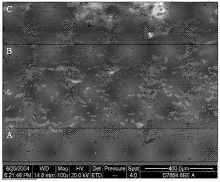 A method and device for preparing a gradient metal-ceramic composite coating on the surface of a deflector