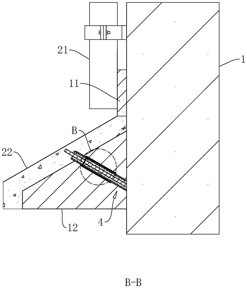 Building drainage structure and construction method thereof