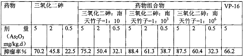 Pharmaceutical composition composed of arsenic trioxide and Nandina domestica, its preparation method and its application