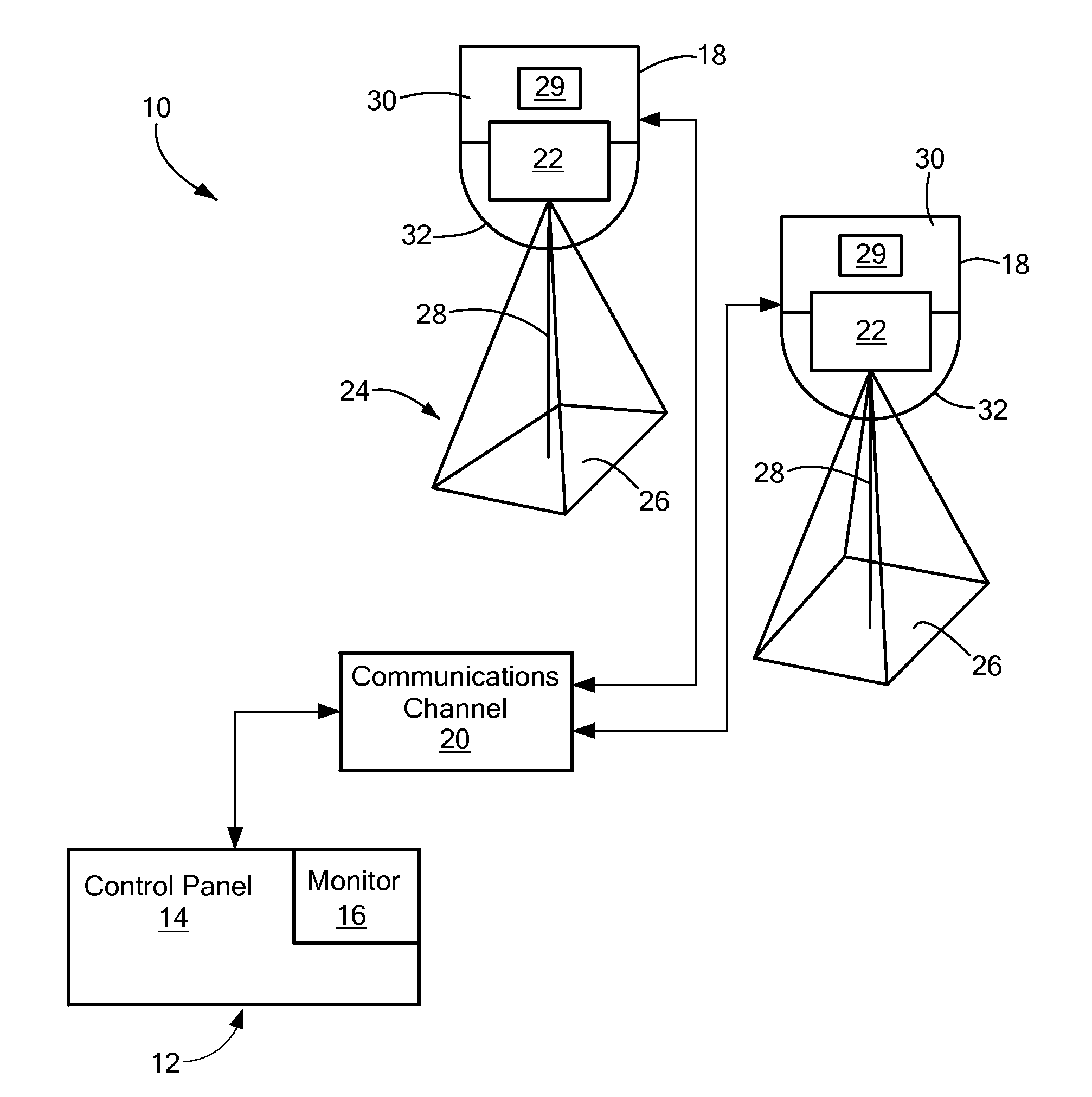 Method and system for converting privacy zone planar images to their corresponding pan/tilt coordinates