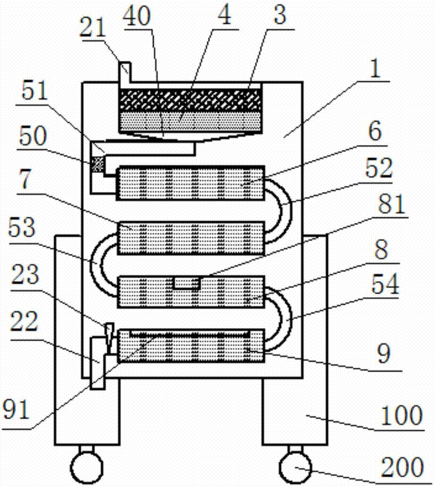 Filtering assembly of drinking water treater