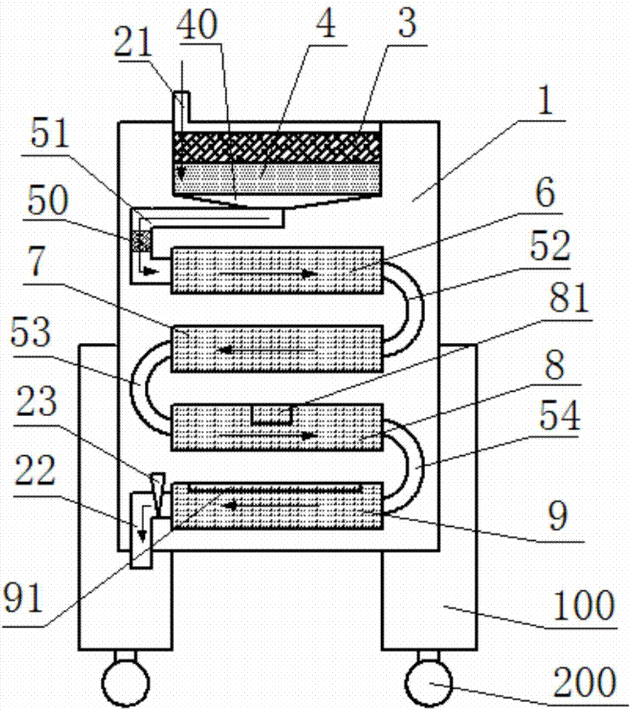 Filtering assembly of drinking water treater
