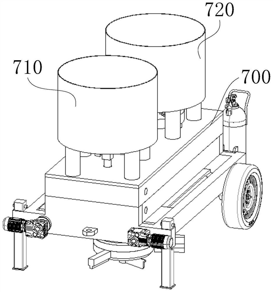 Automatic glass bead repairing equipment and building construction vehicle