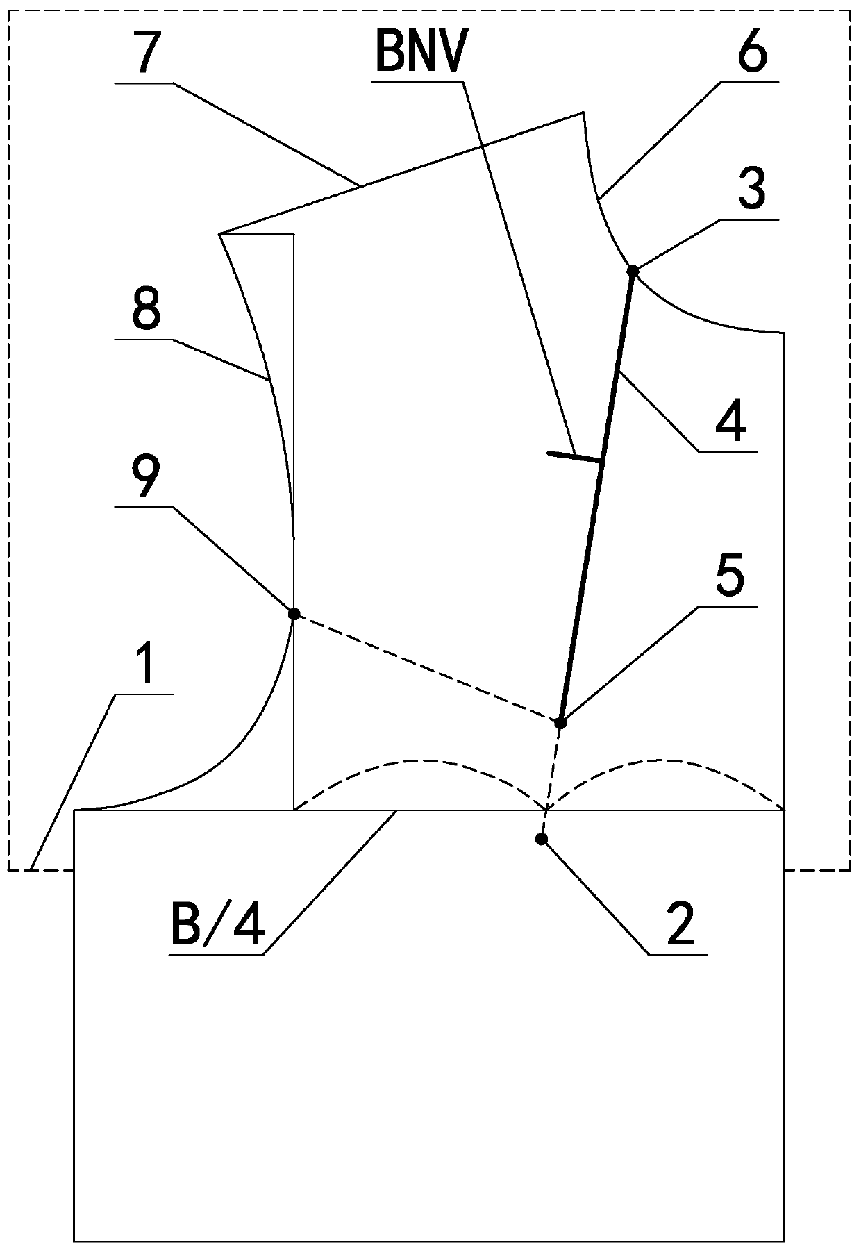 Clothing collar and chest province bnv original number design cutting method