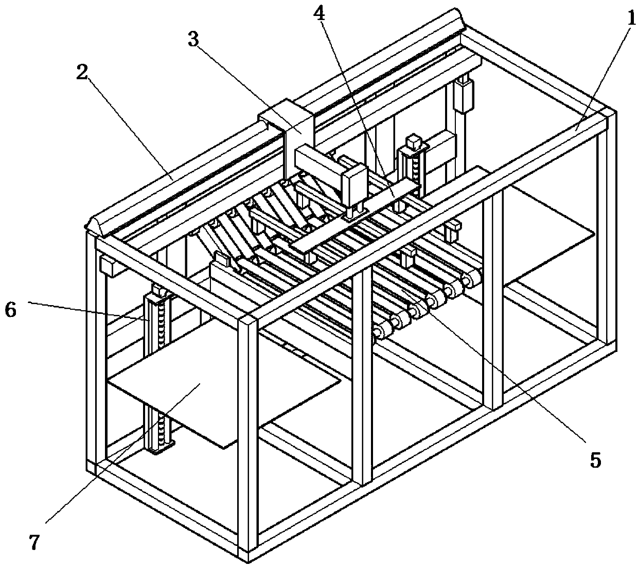 Towel collecting and stacking machine