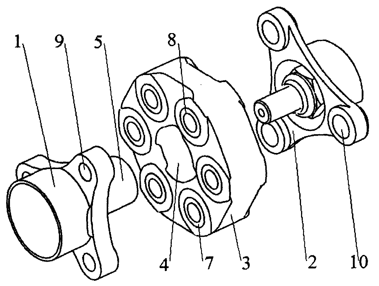 Flexible universal joint used for vehicle transmission shaft