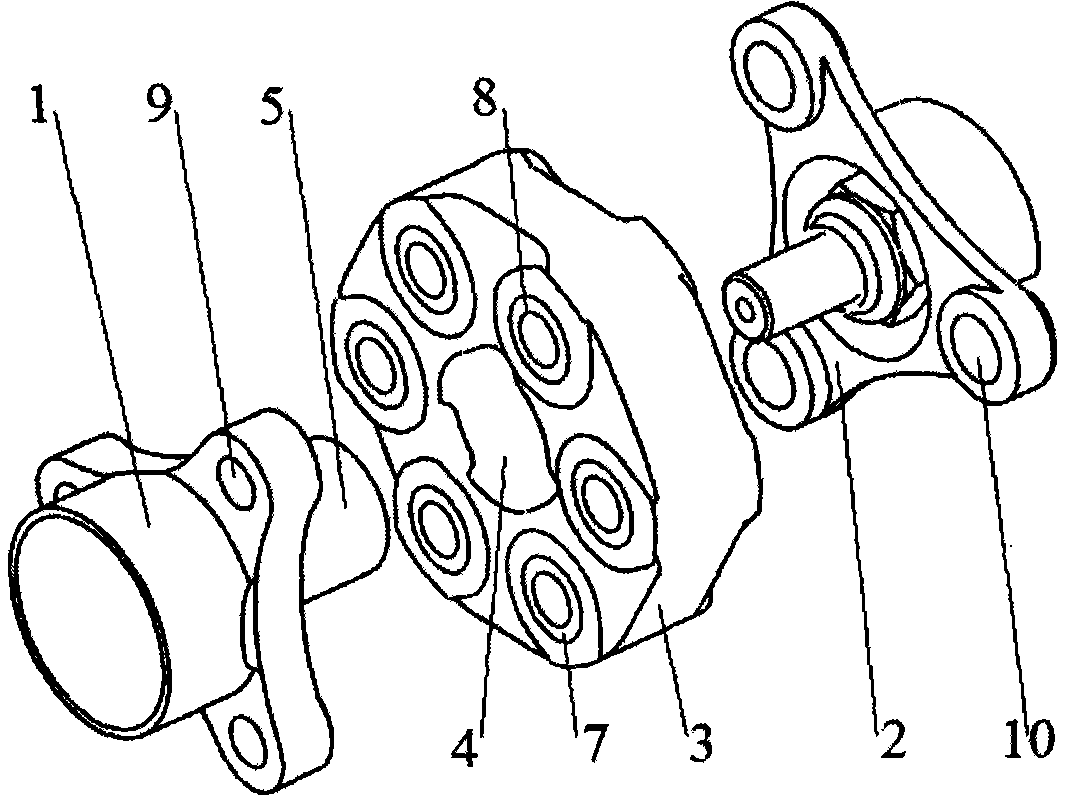 Flexible universal joint used for vehicle transmission shaft