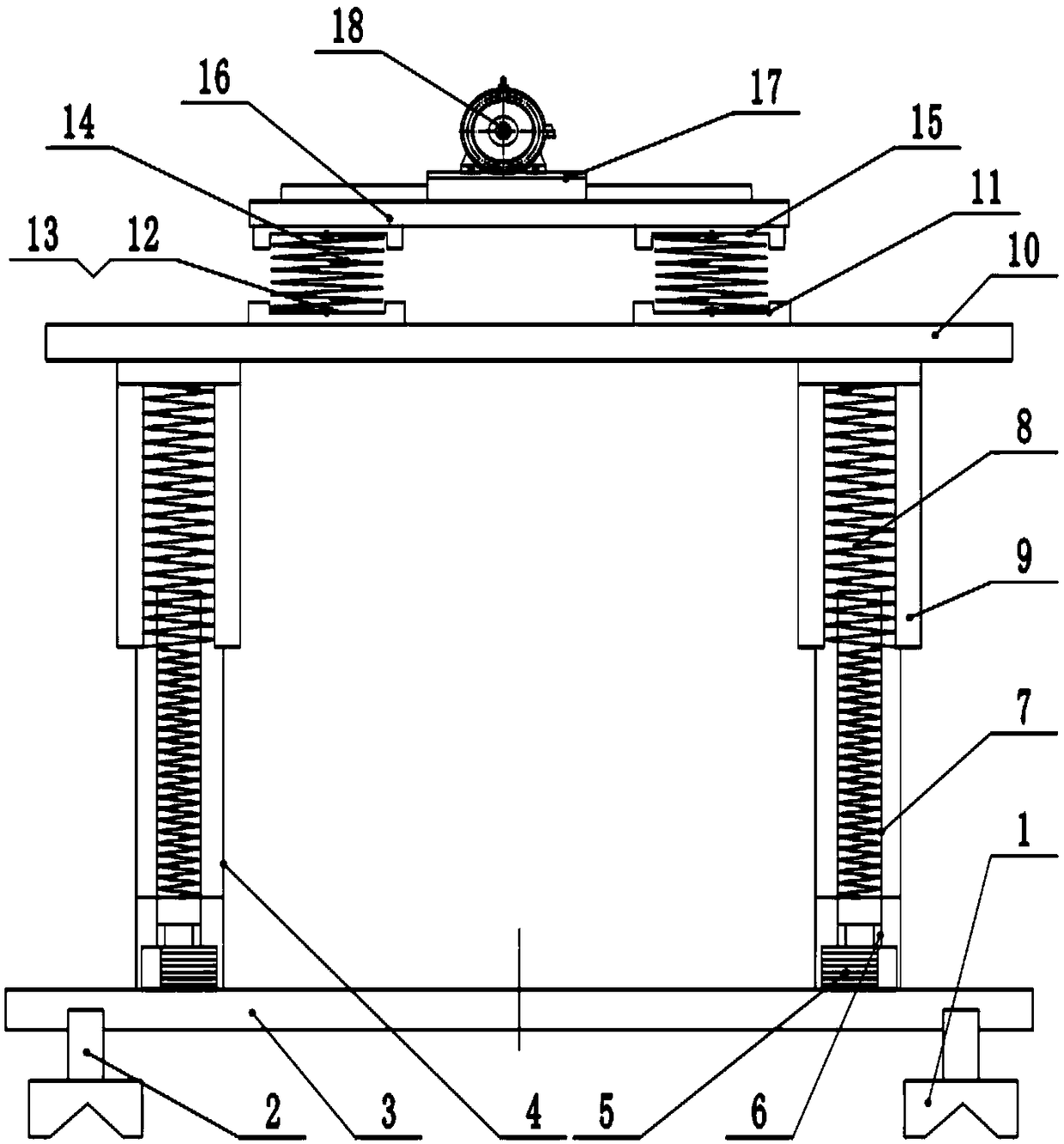 Drilling buffering adjustable support for mining