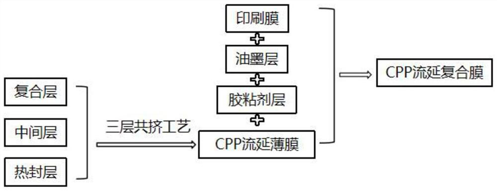 Cpp cast film, composite film, preparation method of composite film and tin-plated sheet