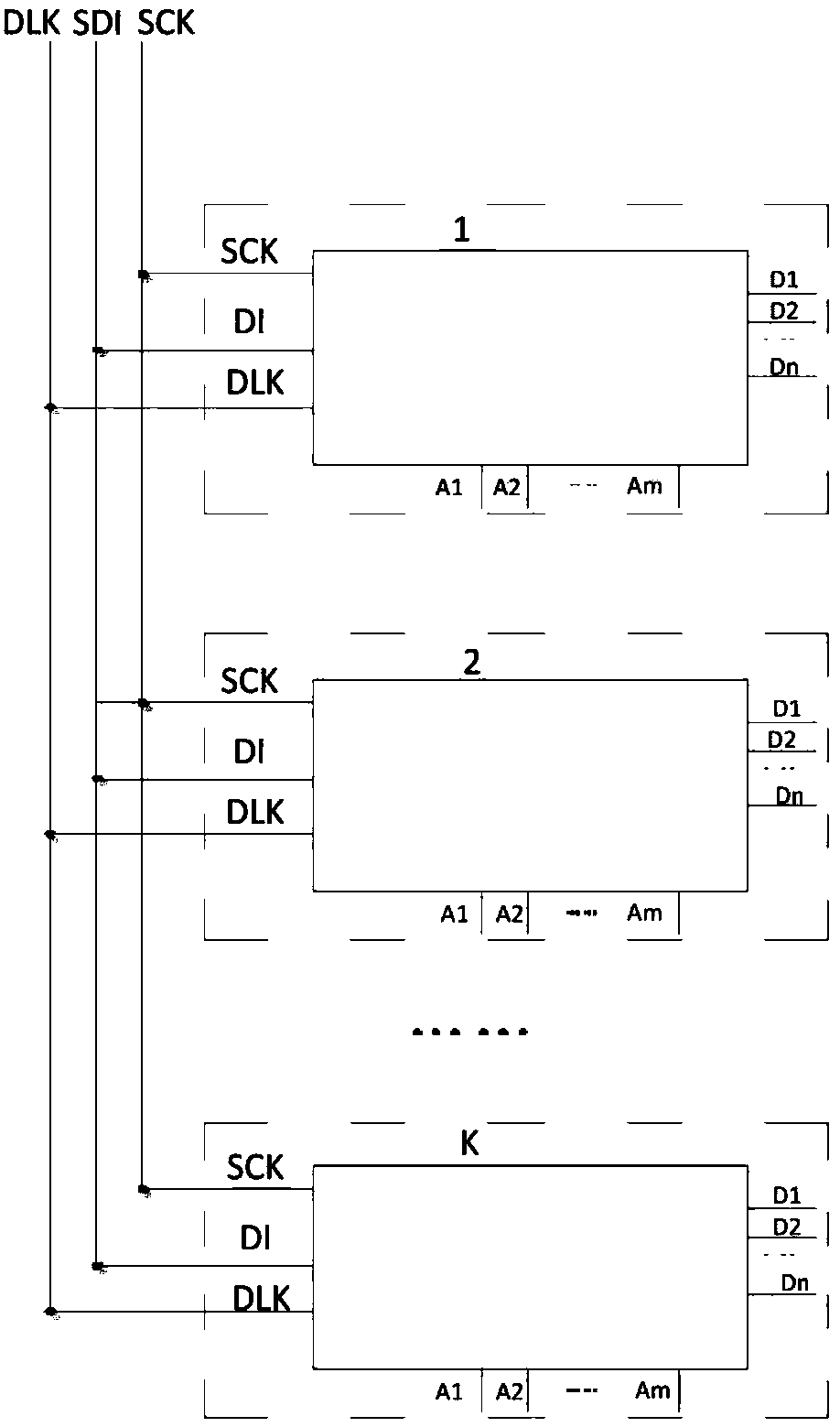 An amplitude and phase control chip and a bus type data transmission module