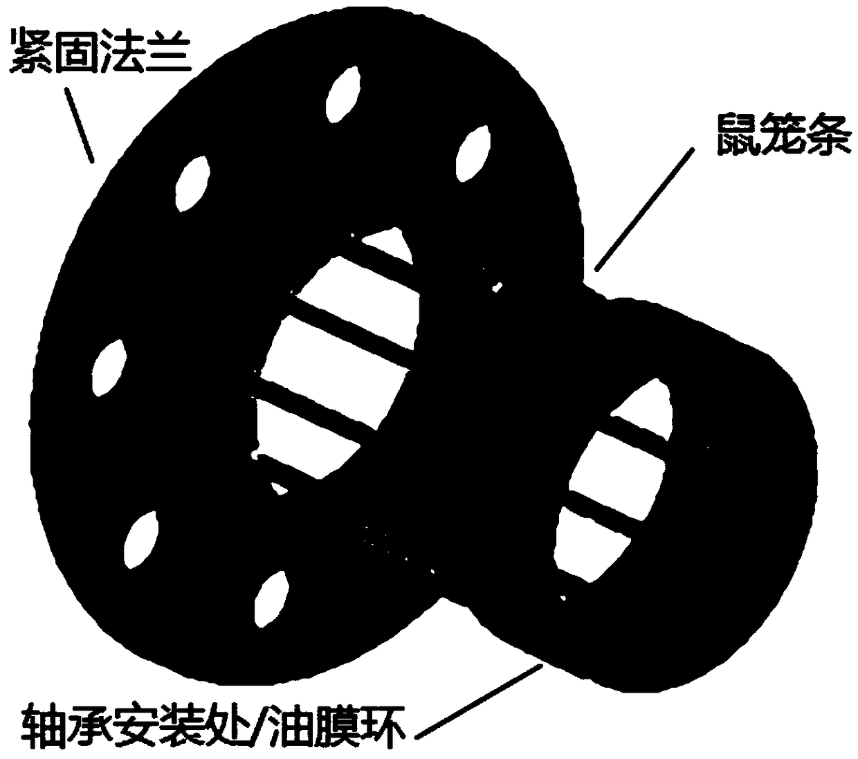 Rotor piezoelectric damping elastic support device