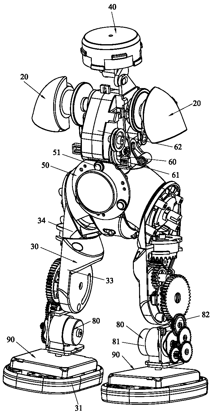 Doll-shaped toy capable of simulating multiple kinds of actions