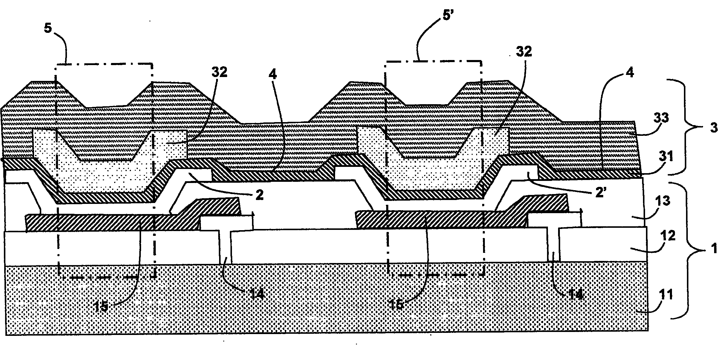 Light-emitting panel for illuminating or displaying images provided with a composite transparent upper electrode