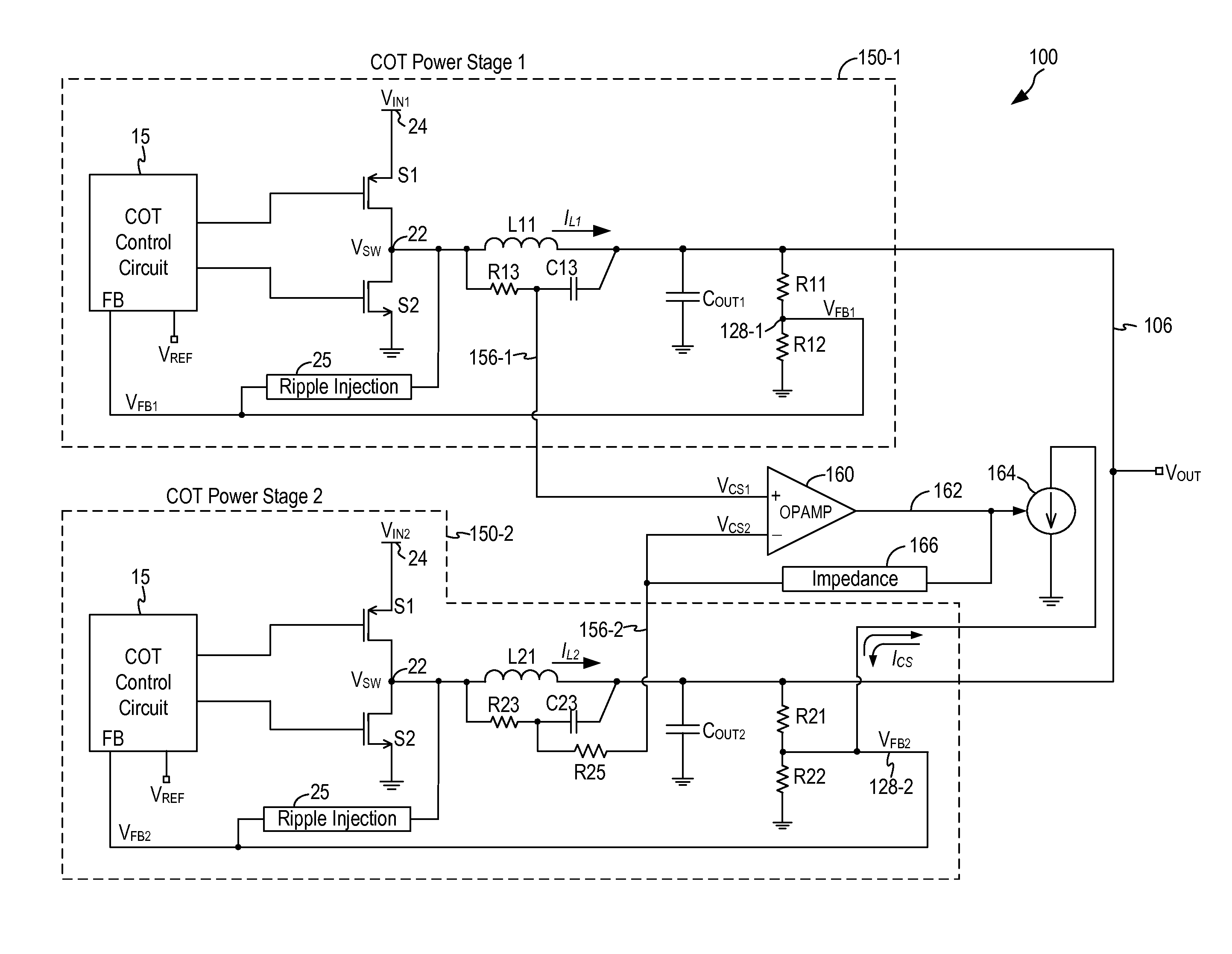Current sharing method for cot buck converter