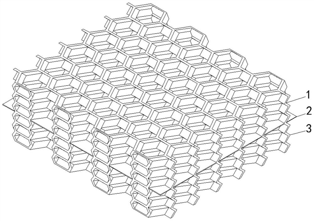 Film acoustic metamaterial of honeycomb flanged structure