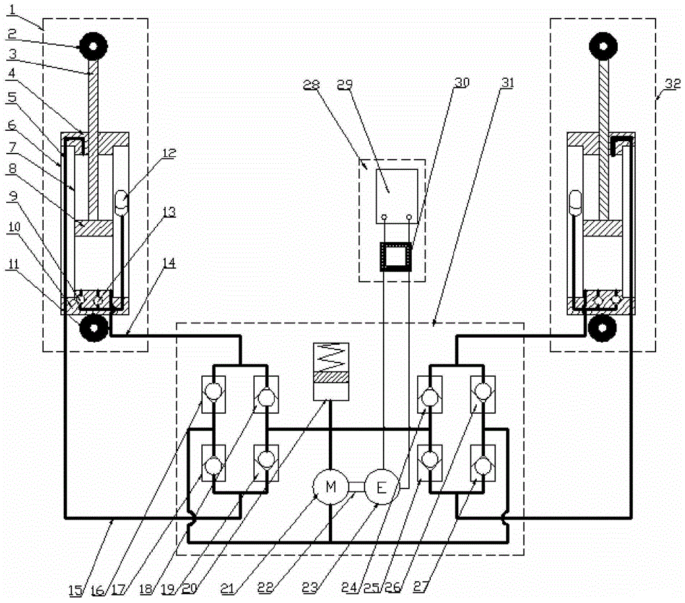 Parallel-connection liquid-electricity feed suspension system